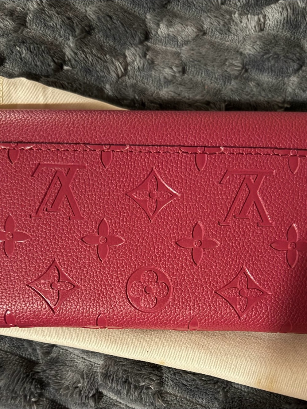 Red Monogram Envelope Wallet - Picture 5 of 7